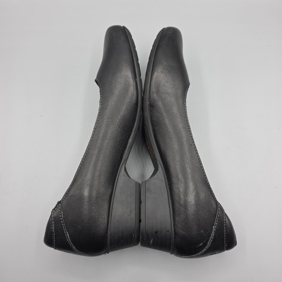 Taos Debut Shoes Womens 8 Black Leather Comfort Low Heel Slip On Cushioned - Picture 8 of 14